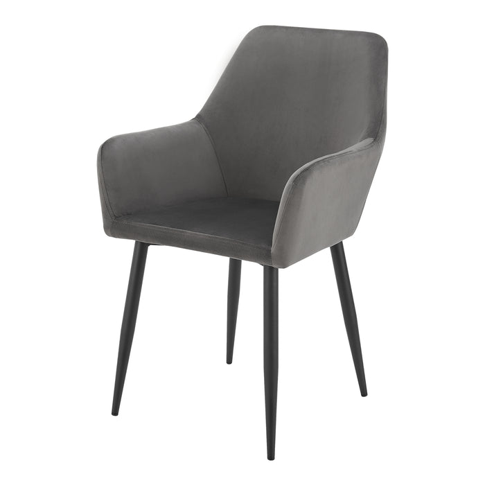 Set da 2 Poltrone Hollola Sedie per Sala Pranzo Effetto Velluto Grigio Scuro [en.casa]