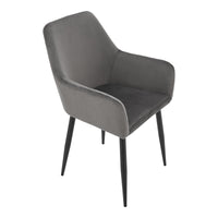 Set di 2 sedie per sala da pranzo 86 x 57 x 56 cm grigio scuro 03_0006728