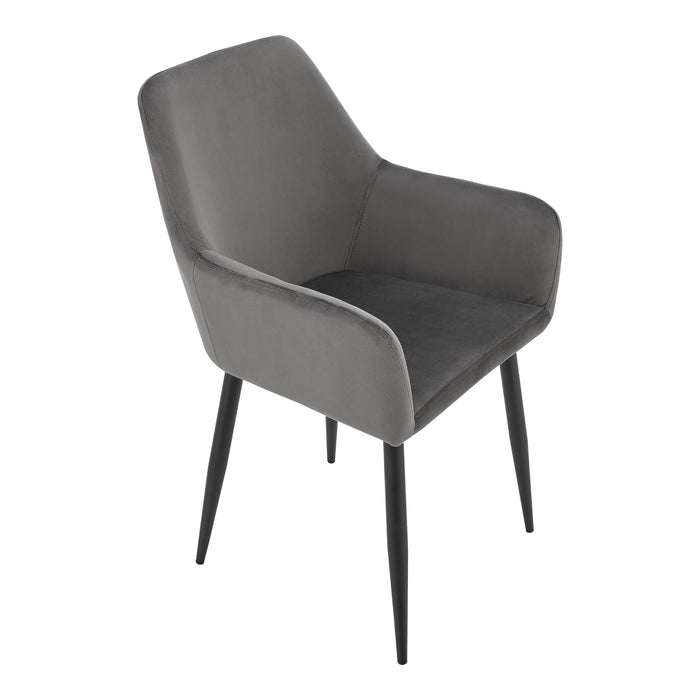 Set da 4 Poltrone Hollola Sedie per Sala Pranzo Effetto Velluto Grigio Scuro [en.casa]