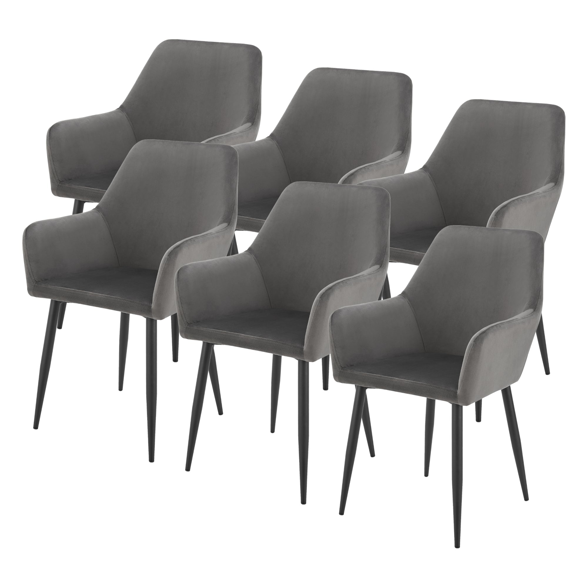 Set di 6 sedie da pranzo 86 x 57 x 56 cm grigio scuro 03_0009901