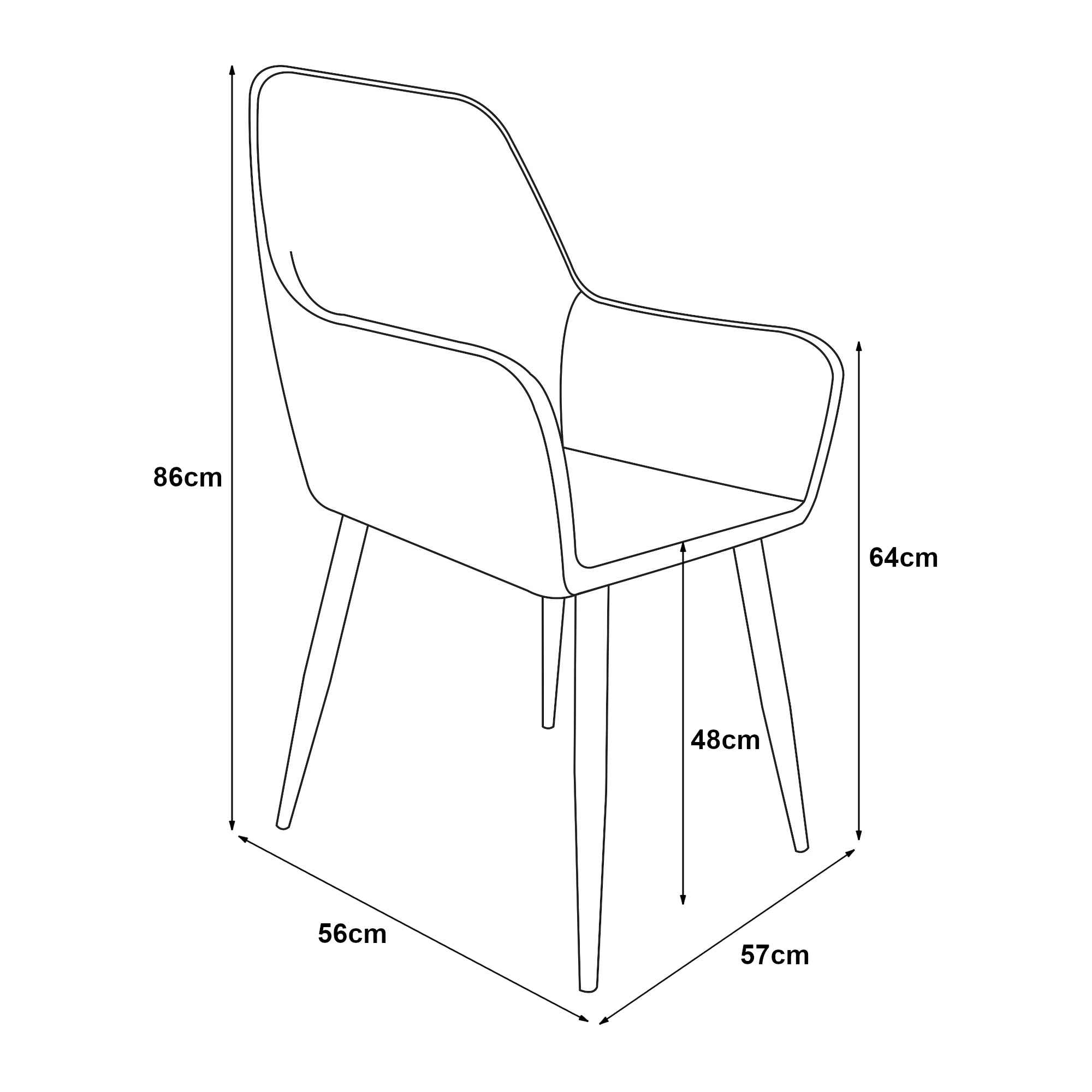 Set da 2 Poltrone Hollola Sedie per Sala Pranzo Effetto Velluto Nero [en.casa]