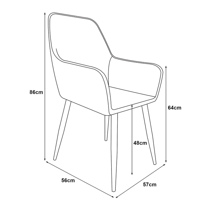 Set da 2 Poltrone Hollola Sedie per Sala Pranzo Effetto Velluto Nero [en.casa]