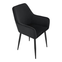 Set da 2 Poltrone Hollola Sedie per Sala Pranzo Effetto Velluto Nero [en.casa]