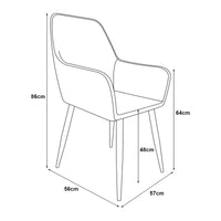 Set di 2 sedie per sala da pranzo 86 x 57 x 56 cm blu turchese 03_0006727