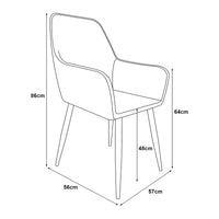 Set da 2 Poltrone Hollola Sedie per Sala Pranzo Effetto Velluto Turchese [en.casa]