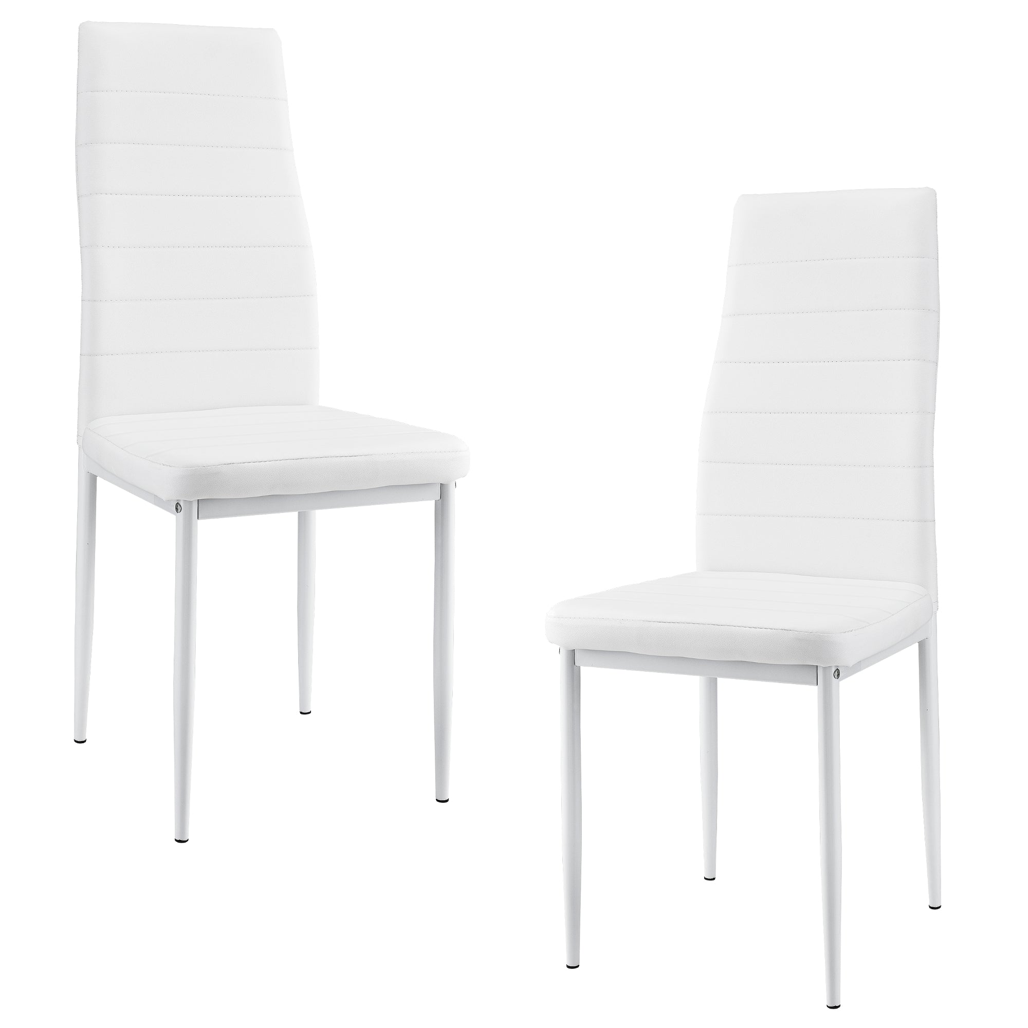 Set di 2 sedie da pranzo impilabili seduta sintetica 96 cm bianco 03_0005742