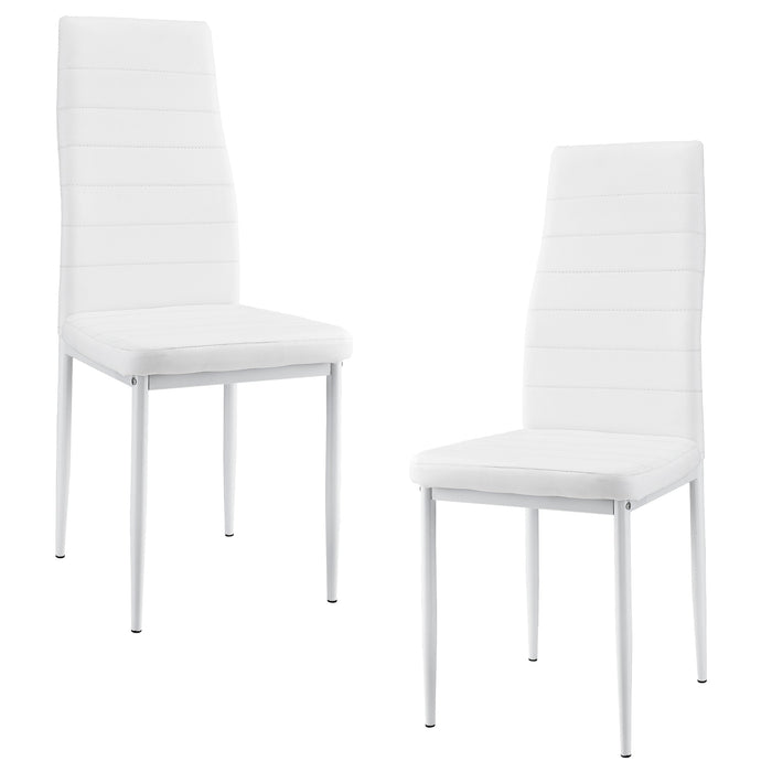 Set di 2 sedie da pranzo impilabili seduta sintetica 96 cm bianco 03_0005742