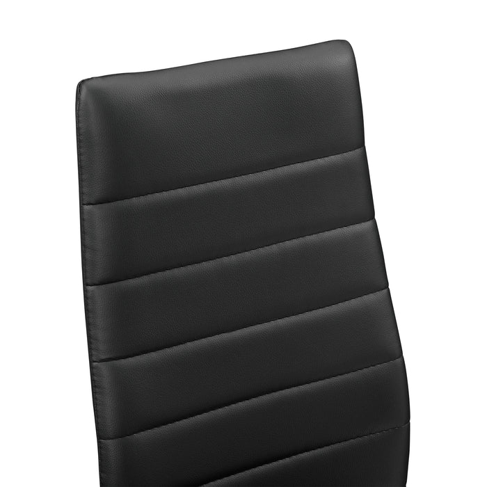 Set Tavolo da Pranzo Bianco-Nero con 4 Sedie Imbottite Schienale Alto Similpelle Nero [en.casa]