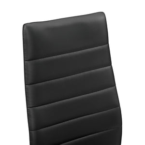 Set Tavolo da Pranzo con 4 Sedie Imbottite Schienale Alto Similpelle - Nero [en.casa]