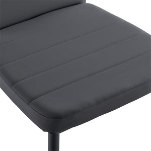 Set di 2 Sedie da Sala Pranzo Rivestimento in Similpelle Grigio [en.casa]