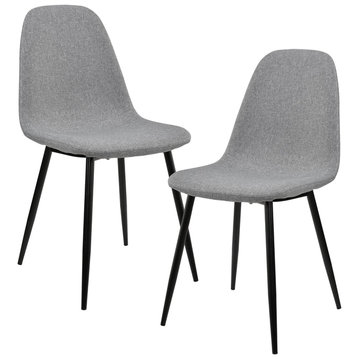 [en.casa] Sedia sala da pranzo in un set di 2 - 86 x 46cm - grigio