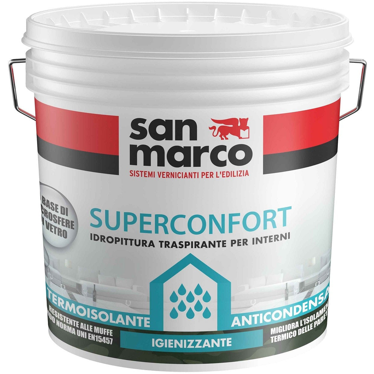 Superconfort Pittura Per Interni Anticondensa Termoisolante Traspirante Antimuffa, Bianco - Lt. 10
