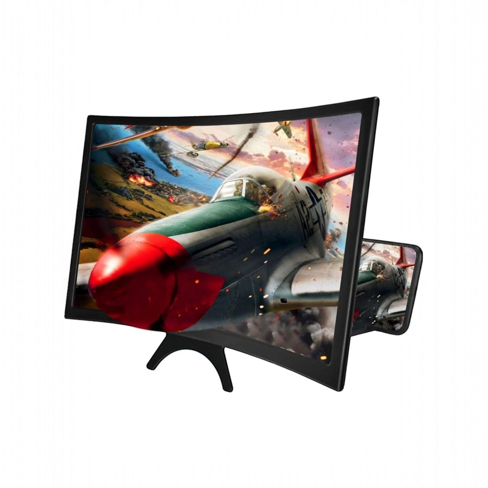 Supporto Lente Ingrandimento Schermo per Smartphone Telefono Curvo  12" 3D