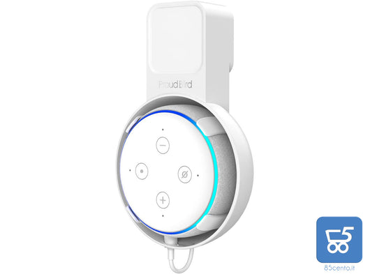 Supporto a Muro per Amazon Alexa Dot 3a Generazione, Migliore qualità del suono dell'altoparlante Dot, Gestione dei cavi integrata senza viti (Bianco)