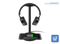 Supporto per Cuffie con Funzione 2 in 1 New Bee NB-Z4 con Pad di Ricarica Rapida Wireless per Smartphone - Confezione rovinata