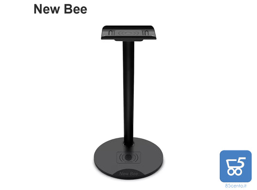 Supporto per Cuffie con Funzione 2 in 1 New Bee NB-Z4 con Pad di Ricarica Rapida Wireless per Smartphone - Confezione rovinata