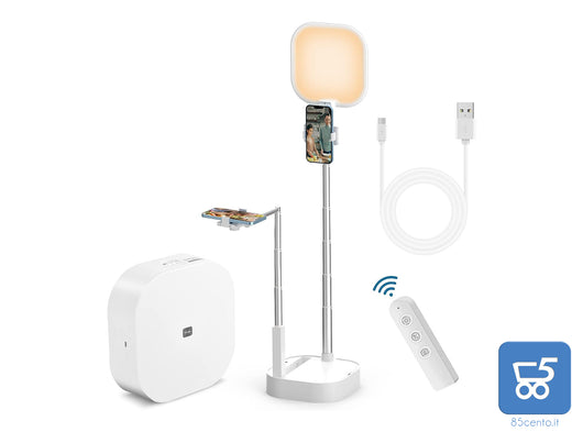 Supporto per telefono portatile wireless Luce di riempimento a LED dimmerabile pieghevole con telecomando - Confezione rovinata