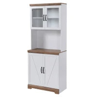 Dispensa Cucina in MDF con Armadietto Superiore e Inferiore a 2 Ante e Piano di Lavoro, 72x40x178 cm