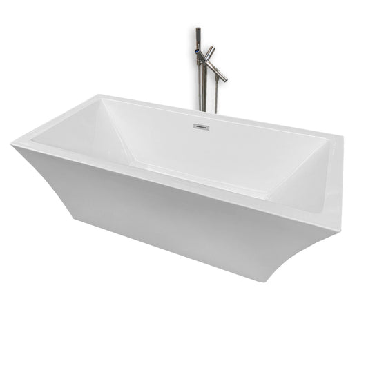 Vasca freestanding bianca 170 X 80 cm + Rubinetto a colonna – Susan