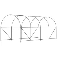 Serra da Giardino a Tunnel 5x2x2m con Struttura in Acciaio e Telo in Polietilene Bianco