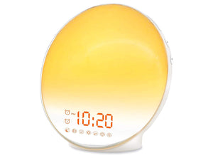 Sveglia da Comodino Digitale Luminosa Smart per Bambini Luce Notturna Led con Doppia Sveglia FM Radio 7 Colori 7 Suoni Naturali - Demo espositiva priva di confezione