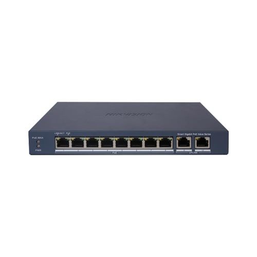 Switch Poe 8 porte Gigabit 2 Uplink Gigabit distanza trasmissione fino a 300mt