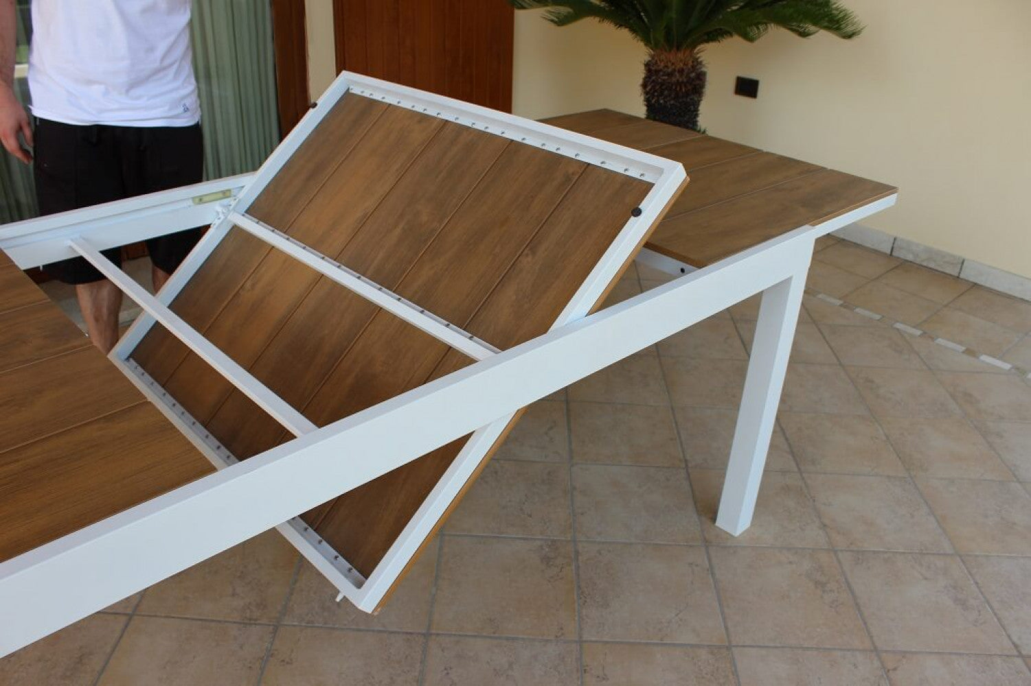 Tavolo Bianco E Marrone Cayman 200/300 X95 Cm