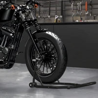 Supporto per Moto, Cavalletto Anteriore per Moto con Braccio Oscillante a U e a L, Supporto Universale per Officina, Nero