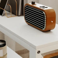 Scrivania ad angolo modulabile reversibile, scrivania con ripiani, ripiano di ripiani, telaio in metallo, 135x110x75cm, bianco