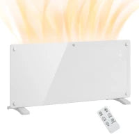 Riscaldatore a Convezione 2000W a Temperatura Regolabile con Telecomando e Timer, 87x21.5x44.5 cm, Bianco