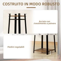Appendiabiti da Terra con 8 Ganci, 3 Ripiani e Mensola Superiore, 42x42x170 cm, Marrone