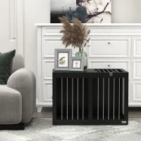 Gabbia per Cani Trasportino, 2 Porte Bloccabili, Griglie in Acciaio, 80 x 50 x 56,5 cm, Nero