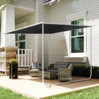 Pergola Gazebo 3x3 m con Rotelle, Copertura Anti-UV e Telaio in Acciaio, Grigio