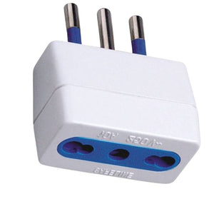 Reer 7310245 adattatore spina 2p+t 10a con presa bipasso 10/16a bianco