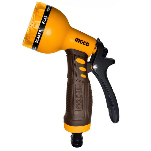 Pistola irrigazione giardino 9 getti pratica robusta adattatore 3/4 ingco