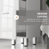 kleankin Mobiletto Bagno in Truciolato con 4 Cassetti e Base Rialzata, 30x30x93 cm, Bianco