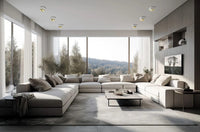 SYME lampada da Soffitto 1 Luce attacco GX53 Quadrata ottone in gesso e alluminio l.11cm