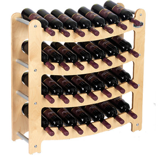 CANTINETTA - SOVRAPPONIBILE- IN LEGNO PORTA BOTTIGLIE VINO MODELLO SYRAH 28 BOTTIGLIE FINITURA ACERO L.75 x P.25 x H.75 100% FABBRICATO IN ITALIA