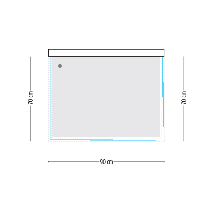 Ogomondo box cabina doccia corner 3 lati cristallo temprato trasparente 70x90x70