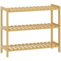 Scarpiera in Bambù a 3 Livelli per 9 Paia 70x26x57,5 cm Legno Naturale