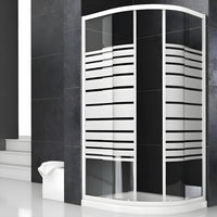 Ogomondo box doccia semicircolare bianco due ante cristallo temprato *** misure 77-79,5x77-79,5xh185 cm serigrafato, ...