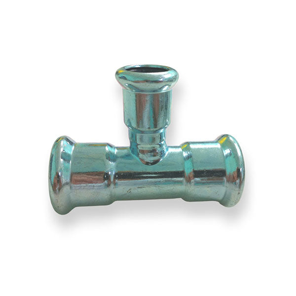 T pressare Ridotto  ZINCATO press fitting  22 X18 X22 profilo M