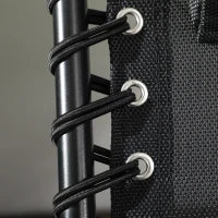 Lettino Prendisole Pieghevole con Cuscino, Poggiatesta e Tasca Laterale, 58x189x32.5 cm, Grigio Chiaro