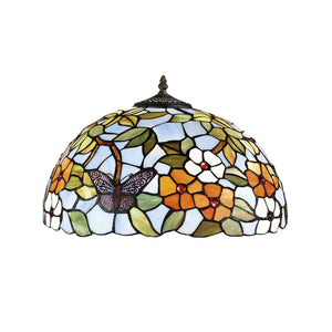 Paralume Tiffany Vetro Decorato Multicolor D. 50Cm