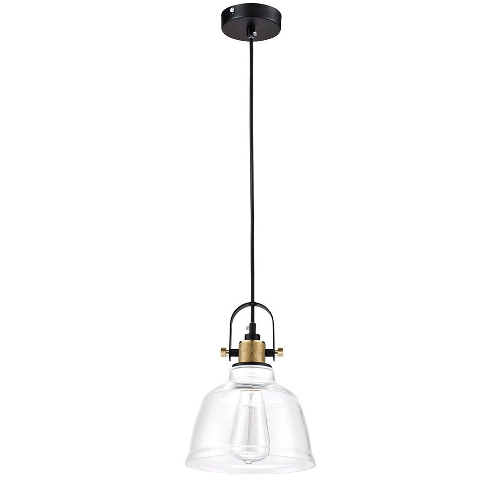 Lampada A Sospensione Moderno Irving 1 Luce E27 40W Metallo Nero Ip20