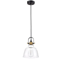 Lampada A Sospensione Moderno Irving 1 Luce E27 40W Metallo Nero Ip20