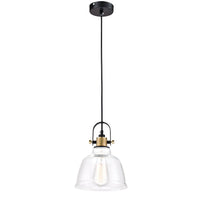 Lampada A Sospensione Moderno Irving 1 Luce E27 40W Metallo Nero Ip20