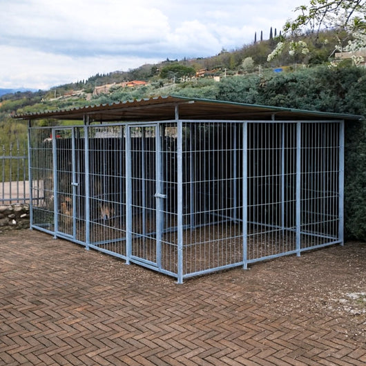 2 box per cani da esterno coperto con zincatura a caldo ciascuno da 300x200x altezza 180 cm