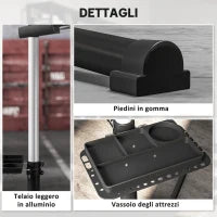 Cavalletto Bici per Manutenzione con Altezza Regolabile, Girevole a 360° e Pieghevole, Massimo 40 kg, Nero