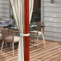 Pergola con Tende Laterali e Tetto Retrattile in PC, in Alluminio e Metallo, 345x300x215-255 cm, Crema